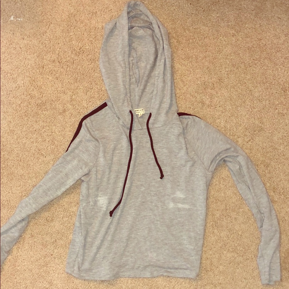 Tight cropped hooded sweatshirt